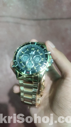 Cs ফুল গোল্ডেন কালার ঘড়ি (ইতালি)  watch From Italy